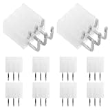 Lurrose 10pcs 6 Pin PCIe Connector, Through-Hole Power Socket, Right Angle 6 Pin GPU Board Header for Computer Graphics Card, Mining Rig