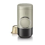 WACACO Minipresso NS2, Portable Espresso Machine, Compatible Original NS Capsules, Travel Coffee Maker, Manually Operated from Piston Action (Stone Beige)
