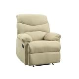 Beige Recliner with Pillow Top Armrest