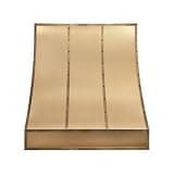 Sloped Brass Range Hood Island Mount 48'' W,27'' H, 27'' D CT Copper Tailor Custom Handmade Metal Kitchen Vent Hood, With 4-Speed Exhaust Fan & LED Light,BSRH-5-4TR