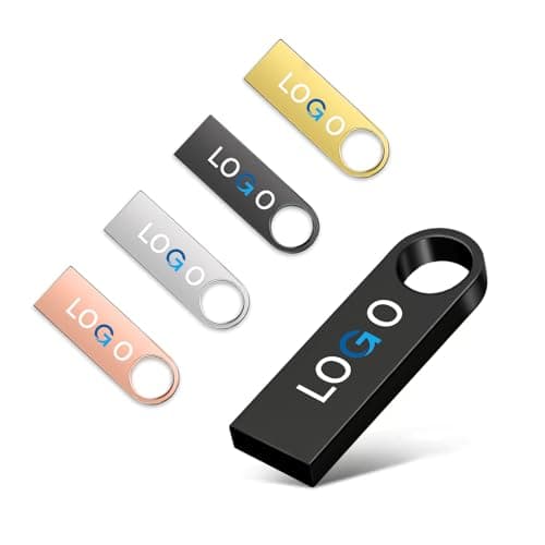 Personalized USB Flash Drive for Business Data Storage - Metal USB 2.0 Memory Stick Customized with Your Logo (128MB)
