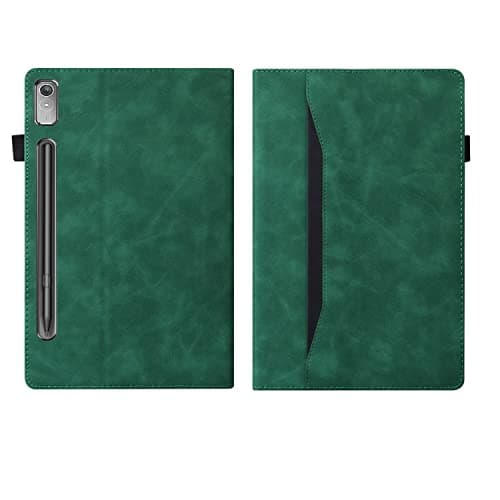 OWSIHNZBF Anti-yellowing tablet cover For Lenovo Tab P12/for Pad Pro 12.7 Inch Bracket Type Tablet PC Case Adjustable Fixing Strap Card Slot Shockproof(Green)