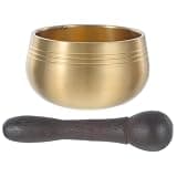 NUOBESTY Mini Brass Yoga Chime Bowl with Wooden Striker Small Handmade Sound Bowl for Meditation and Prayer for Stress Relief and Healing Sound at Home
