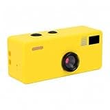 Eboxer Portable Vintage Keychain Digital Camera, FHD 1080P TLR Style Retro Digicam with Fill Lighting for Bag Charm, Beginners Teens Adults, Support Up to 128G Memory Card (Yellow)