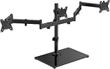 HUANUO Free Standing Triple Monitor Mount for 13-27 Inch Screens