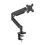 Single Monitor Desk Mount, Adjustable Gas Spring Monitor Arm for 13-32 Inch Screens, VESA 75x75/100x100mm, Holds Up to 9KG, Tilt ±45°, Full Motion Screen Stand for Home Office