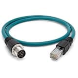 Hamibus M12 8-Pin X-Coded Male to RJ45 Male Ethernet Cable, CAT6A 10Gbps Shielded Industrial Ethernet Adapter Cable, 26AWG IP67 Waterproof Cable for PLC, Machine Vision and Automation Systems