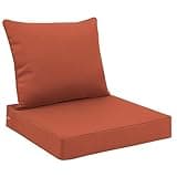 Favoyard Outdoor Seat Cushion Set 24 x 24 Inch Waterproof & Fade Resistant Patio Furniture Cushions with Removable Cover Deep Seat & Back Cushion with Tie Straps for Chair Sofa Couch