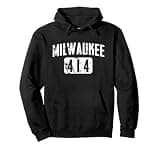 Milwaukee 414 Area Code Vintage City Pride Design Pullover Hoodie