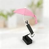 ESARRVC Clip-On Mini Phone Umbrella, Protection Anti-Glare Sun Shade, Universal Fit for Smartphone, iPhone, iPad, Laptop, Kindle, Portable Accessory for Outdoor Beach Pool Travel Vacation (Pink)