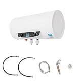 1500W Electric Hot Water Heater for Shower,50L Tank 95–167°F IPX4,13.21Gal Wall Mounted Quick Heating Water Heater with Shower Head,Water Pipes and Hose for Bathroom, Kitchen (50L/13.21Gal)