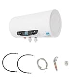 1500W Electric Hot Water Heater for Shower,50L Tank 95–167°F IPX4,13.21Gal Wall Mounted Quick Heating Water Heater with Shower Head,Water Pipes and Hose for Bathroom, Kitchen (50L/13.21Gal)
