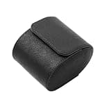 Luxury Leather Travel Watch Case Single Watch Box for Men and Women Portable Jewelry Watch Storage Roll Organizer(BLACK)