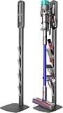 boailydi Vacuum Stand for Dyson Gen5 V15 V12 V11 V10 V8 V7 V6 – Stable Metal Holder w/Hidden Cord Management & 4 Hooks, Storage Rack for Dyson Cordless Vacuum & Accessories, Easy Assembly, Dark Gray