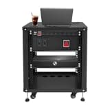 JLOSHUTN 12U Open Frame Network Rack, 22.4"x19.7" Audio Equipment Stand with Wheels, Heavy Duty Carbon Steel Server Rack for DJ Gear, Amplifier, AV Components