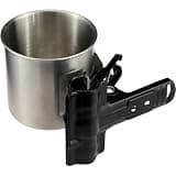 Lectronify Magic Clamp with Cup Holder – Rubber Grip Jaws, 1" Flat & 1.5" Pipe Capacity, Multi-Use Steel Clamp Cup Holder with 1.5" Diameter for Tables, Bookshelves, Beverage
