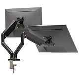 Dual Monitor Mount for 14-32 Inch Screens,75x75/100x100 mm, Holds Up to 19 Lbs, Height Adjustable, C-Clamp & Drill-Hole Installation