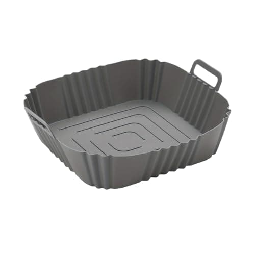 1pc Of 16cm Silicone Air Fryer Oven Baking Plate Pizza Fried Chicken Silicone Basket Reusable Air Fryer Liner Accessory(Gray)