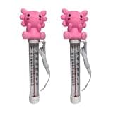 2 Pack Floating Pool Thermometer, Axolotl Bath Temperature Thermometers, Axolotls Water Temperature Gauge with Rope, Cute Animal Pool Thermometer Floating, for Hot Tubs & Aquariums