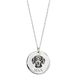 MignonandMignon Personalized Pet Gifts Custom Pet Jewelry Dog Necklace Cat Gift Custom Portrait Unique Gift LCN-AP (Silver)