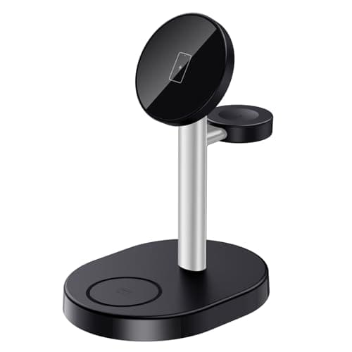 Hevanto Magnetic Wireless Charging Station for Samsung Phone with Magnetic Case Galaxy Watch and Buds, 3 in 1 Wireless Charger