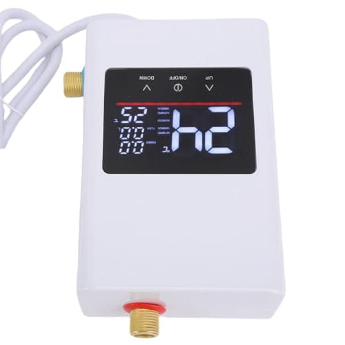 Jelquix Tankless Water Heater Electric, Hot Water Heater with LCD Digital Display & Brass Inlet Outlet Wall Mounted Design, Ideal for Kitchen, Bathroom, Apartment & RV (US Plug 110V 3000W)