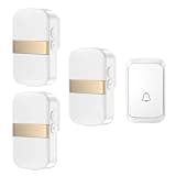 ONMYJFD Door Bell 60 Chimes 5 Volume LED Light 23A12V Battery Doorbell Home Cordless Long Range