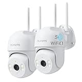blurams 2Pack Security Cameras Outdoor Wired, 2K 360° PTZ Outdoor Security Camera, Weatherproof, 24/7 Recording with SD Card, Color Night Vision, AI Human Tracking, 2.4/5GHz WiFi6, Work with Alexa