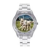 NTVOWPZO Three-Hand Analog Stainless Steel Watches for Men Easy Reader