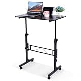 KLSMYHOKI Standing Desk Adjustable Height, Mobile Stand Up Desk with Wheels