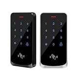 Door Access Control, IP68 Waterproof Touch Backlight Access Control Keyboard RFID 125KHz EM Outdoor Keypad Door Lock Opener Wiegand Reader,for Door Lock Security(T9-Silver)