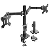Utopia Home Dual Monitor Arms Adjustable Screen, Arm Desk Mount for 13-32 Inch Screens, VESA 75/100mm, Full Motion Tilt & 360° Rotation, Max 10kg per Arm, Height Adjustable up to 410mm (Black)