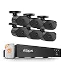 Anlapus 4K 8MP Home Security Camera System, 8 Channel H.265+ DVR with 1TB HDD, 6 x Wired CCTV Cameras Outdoor Indoor, AI Human Vehicle Detection, Audio Recording, 80ft Night Vision, Remote Access