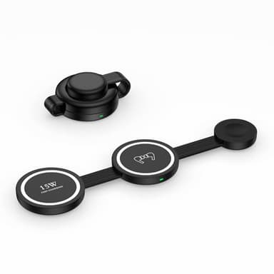 18W Fast Wireless Charger Pad 3 in 1 Foldable Travel Wireless Charging Station Kick Stand for Samsung Galaxy S26 Ultra S26 S25 FE S25 S24 S23/Z Flip Fold 7 6, Galaxy Watch 8 Classic/7/6/5/Galaxy Buds4
