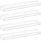 Weiai Clear Acrylic Floating Shelves 24 inches, Wall Bookshelf for Kids, Transparent Book Shelf Ledge for Wall, Set of 4
