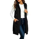 xiaoleilemon Women Long Zip Up Hoodies Trendy Sleeveless Tunic Sweatshirts 2026 Fall Winter Casual Loose Jackets with Pocket