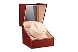 Mineesi Automatic Single Watch Winder Box with Ultra-Quiet Motor, Smart Timer & Adjustable Rotation, Easy to Use Watch Spinner Case for Large Automatic Watches, Anti-Magnetic, Dual Power(Brown)