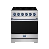 30 Inch Professional Electric Range with Precision Knob Control in Stainless Steel and Blue | Gordon Ramsay Series