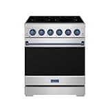 30 Inch Professional Electric Range with Precision Knob Control in Stainless Steel and Blue | Gordon Ramsay Series