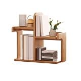 CFGH6FDF Minimalist Staggered Office Wooden Bookshelf Open with Fencing Home Storage Rack Freestanding Book Shelf