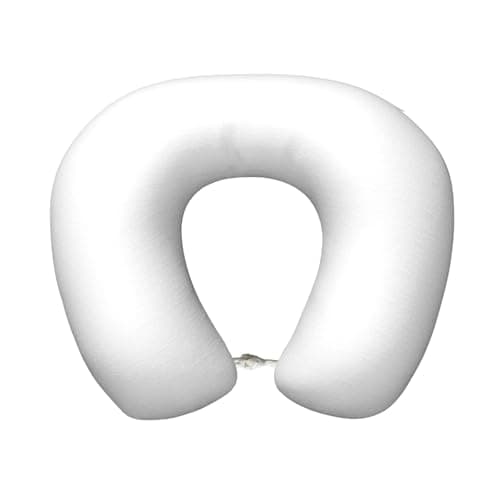 Moxquju White Print Travel Pillow Memory Foam, Portable Neck Pillow for Airplane, Car and Office