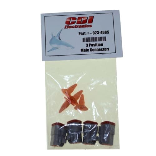 Rareelectrical 3-Pin Deutsch Dt Series Plug Housing with W3p Wedge Lock 4-Pack Compatible with 1996-2017 Johnson Evinrude Outboard 9.9-175 Hp E-Tec Looper 4-Cyl Replaces 514685 Dt04-3P 514681 W3p