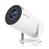Mini Projector, HY300 PRO Portable Projector, Support 4K 1080P with Dual-Band WIFI6 5G Wireless 5.0 Bluetooth Android 11, 180° Rotatable, Auto Keystone Correction, 35"-130" Screen Video Projector