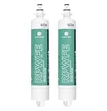 GE RPWFE Refrigerator Water Filter, Genuine Replacement Filter, Certified to Reduce Lead, Sulfur, and 50+ Other Impurities, Replace Every 6 Months for Best Results, Pack of 2
