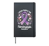 I Wear Purple For Fibromyalgia Awareness Hardcover Journal, Black