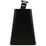 7 Inch Black Metal Cowbell, Percussion Instrument, Rustproof Cattle Bell for Salsa Latin Music, Full Iron Construction with 10mm Mounting Hole, Professional Grade Cowbell