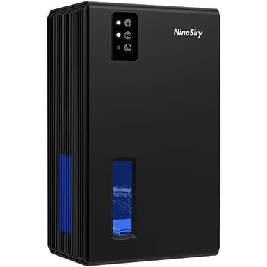 NineSky Dehumidifiers for Home, 1000 Sq.Ft Dehumidifier with 95oz Water Tank, Quiet Dehumidifier for Basement Bathroom Bedroom with 7-Color Ambient Light & Auto Shut Off, Black