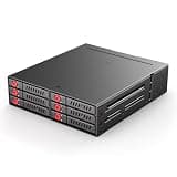 Sata HDD & SSD Hot Swap Cage, 6 Bay Hard Drive Dock for 5.25” Enclosure, 6 Bay Hard Drive Station with Colling Fans
