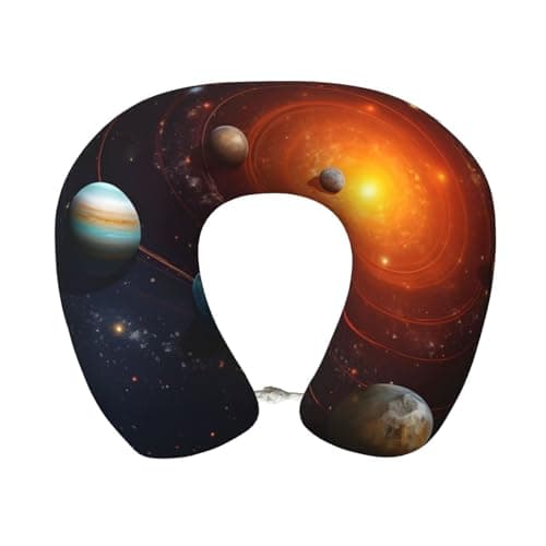 OSAM SPACE Space Solar System Travel Neck Pillow for Sleeping Neck Support Memory Foam Airplane Pillow U Shaped Pain Relief Pillows for Flight Train Car Office