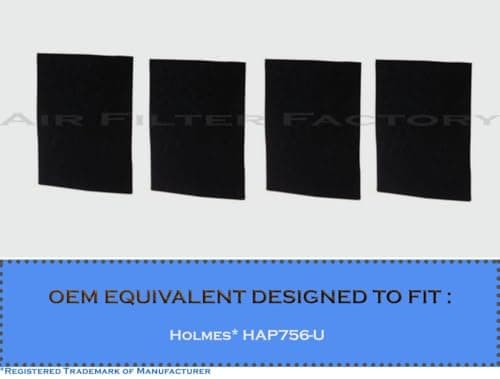 Jstpure 4-Pack Compatible for Holmes HAP759-TU for Charcoal Carbon PRE-Filter PAD Replacements